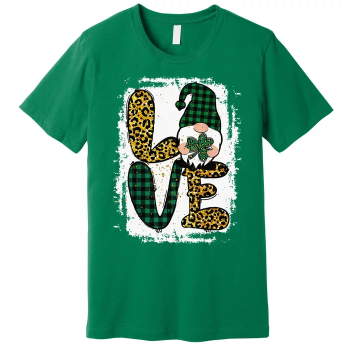 Green Heart Love Shamrock Irish Leprechaun St Patricks Day Premium T-Shirt