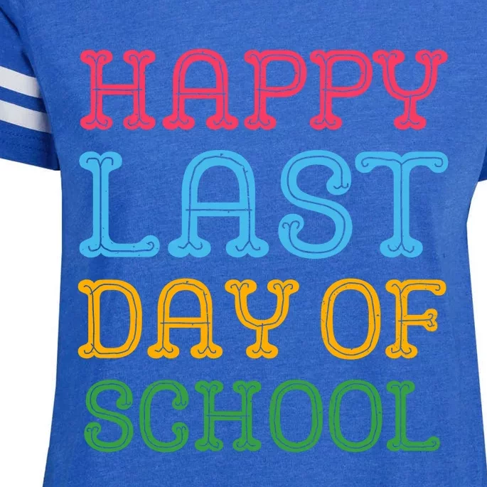 Groovy Happy Last Day Of School Teacher Student Graduation Enza Ladies Jersey Football T-Shirt