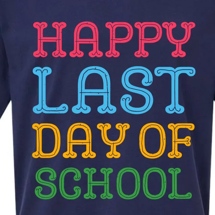 Groovy Happy Last Day Of School Teacher Student Graduation Sueded Cloud Jersey T-Shirt