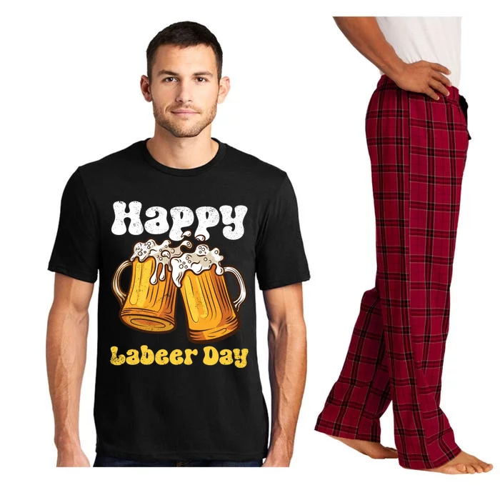 Groovy Happy Labor Day Or Labeer Day Celebrate Day Off Mom Gift Pajama Set