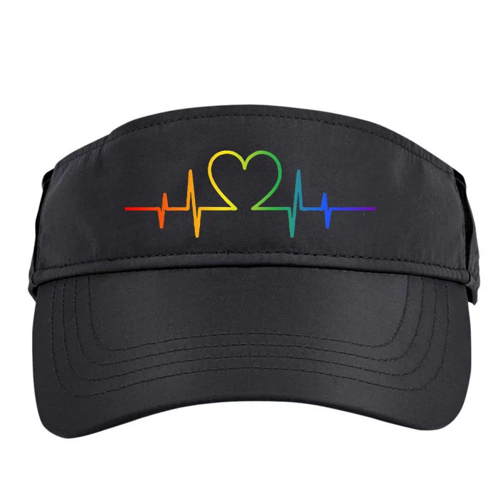 Gay Heartbeat LGBT Pride Rainbow Flag LGBTQ Cool Les Ally Adult Drive Performance Visor