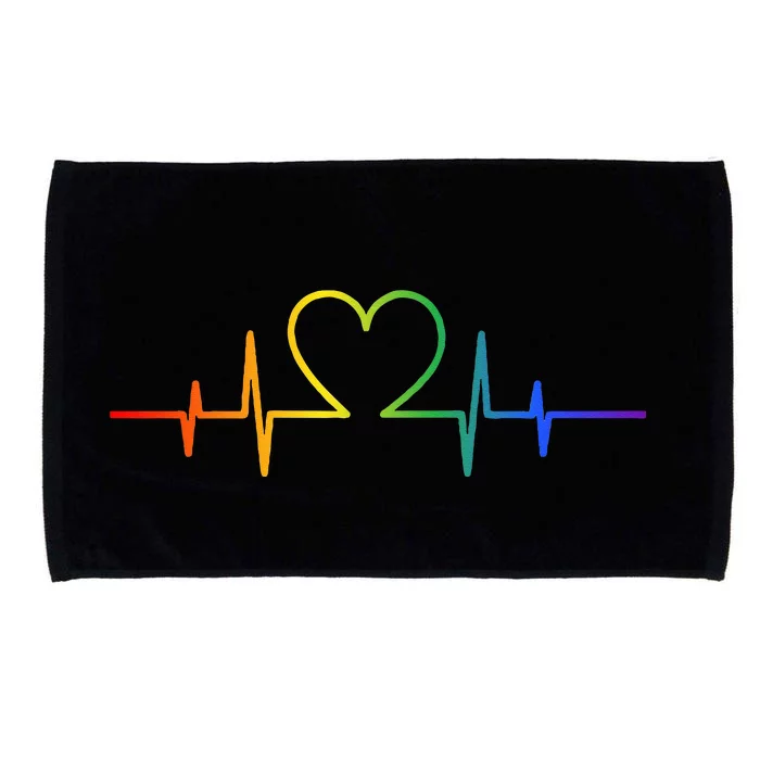 Gay Heartbeat LGBT Pride Rainbow Flag LGBTQ Cool Les Ally Microfiber Hand Towel