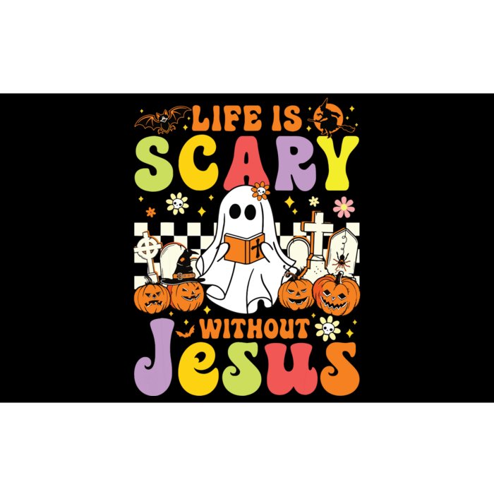 Ghost Halloween Life Is Scary Without Jesus Christian Lover Bumper Sticker