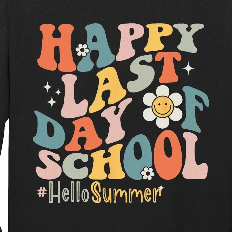 Groovy Happy Last Day of School Teacher Student Hello Summer Long Sleeve Shirt