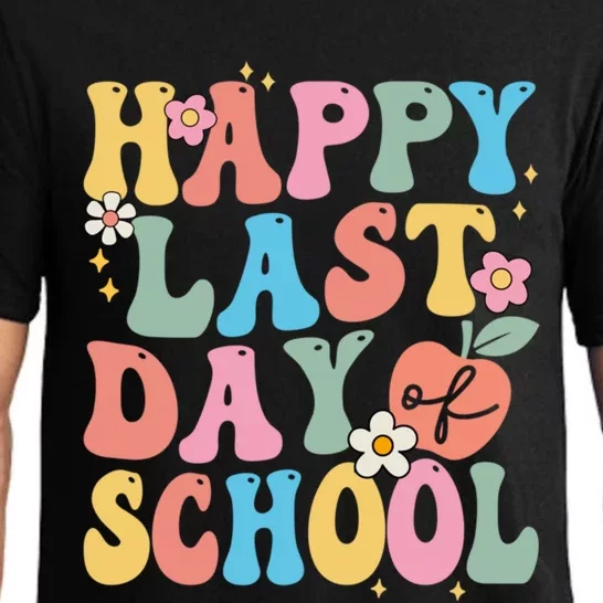 Groovy Happy Last Day Of School Teacher Student Graduation Pajama Set