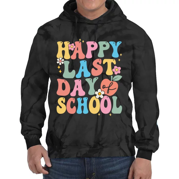 Groovy Happy Last Day Of School Teacher Student Graduation Tie Dye Hoodie