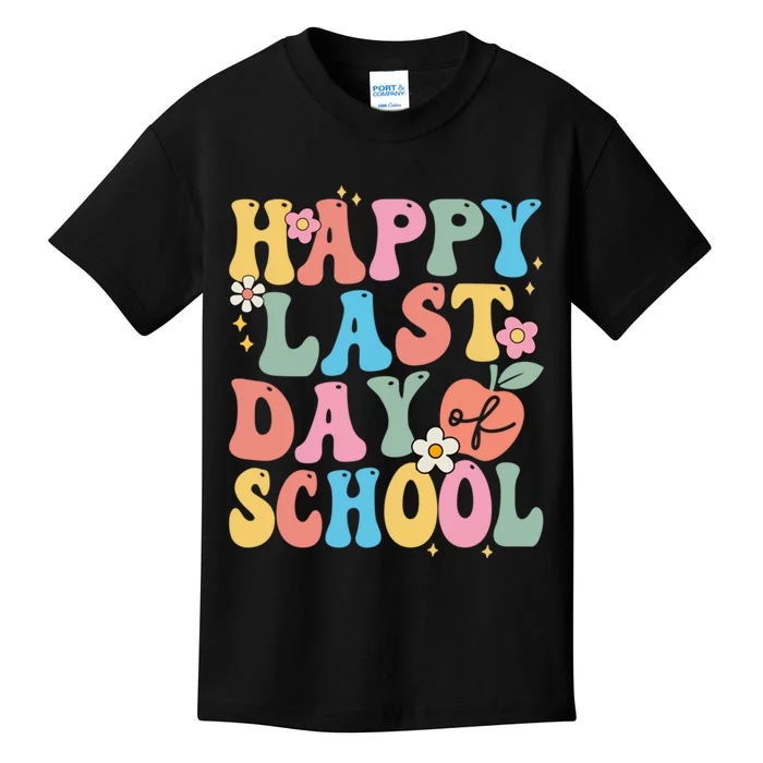 Groovy Happy Last Day Of School Teacher Student Graduation Kids T-Shirt