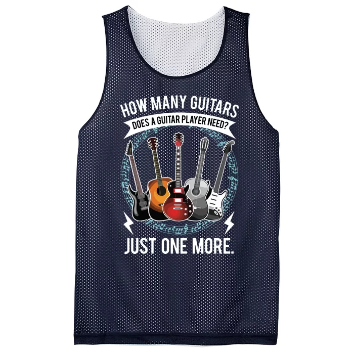 Guitar How Many Guitars Gift For Guitar Player Mesh Reversible Basketball Jersey Tank