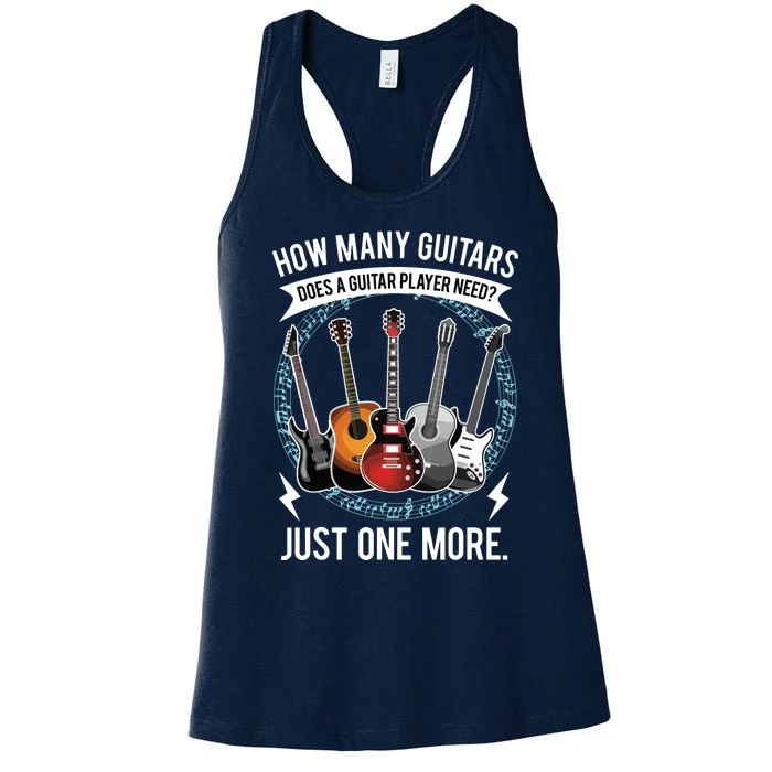 Guitar How Many Guitars Gift For Guitar Player Women's Racerback Tank