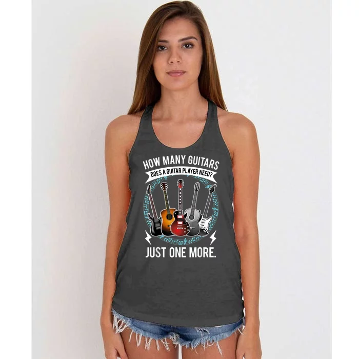 Guitar  How Many Guitars Gift For Guitar Player Women's Knotted Racerback Tank