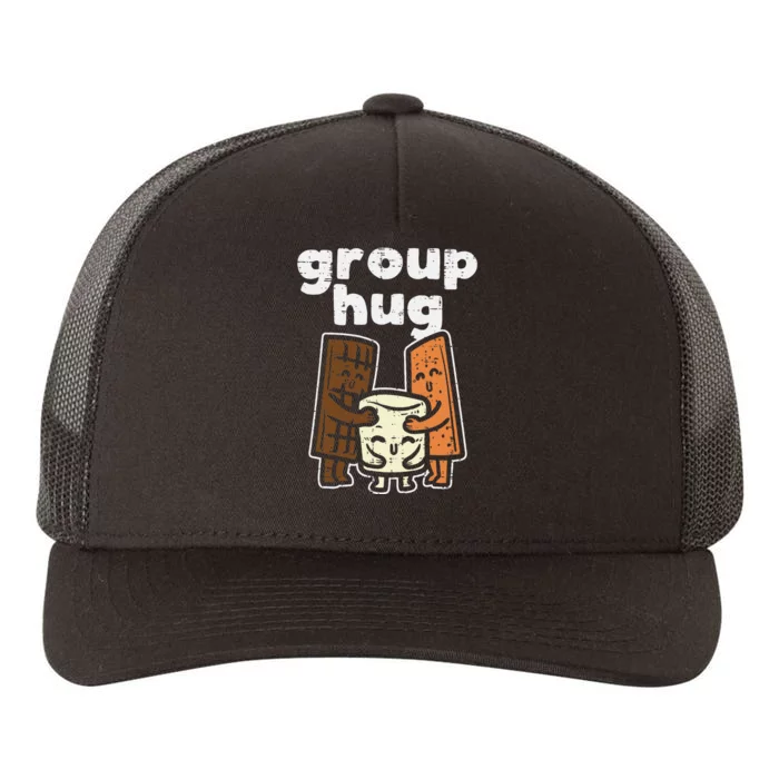 Group Hug Marshmallow Smore Funny Camping Pun Camper Family Yupoong Adult 5-Panel Trucker Hat