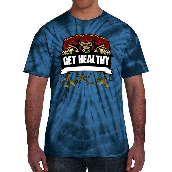 GET HEALTHY | Motivational Red Gorilla Clothing Animal Tie-Dye T-Shirt