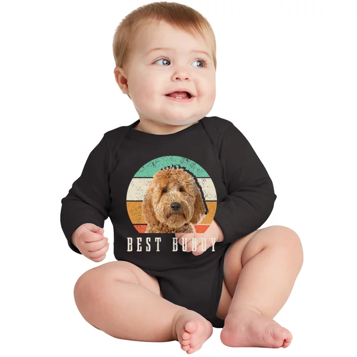 Goldendoodle Hi My Name Is Stop That Funny Dog Doodle Mom Baby Long Sleeve Bodysuit