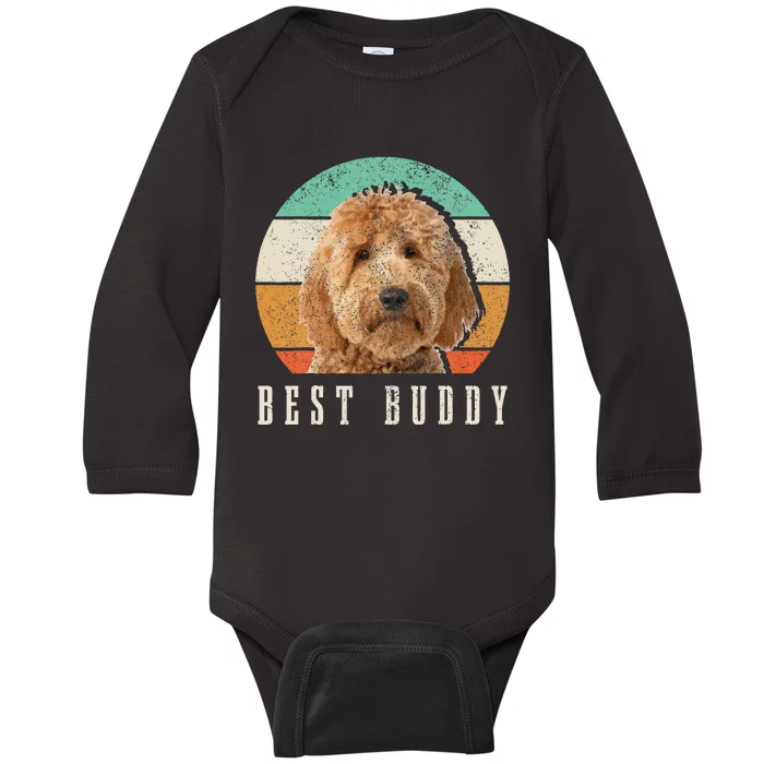 Goldendoodle Hi My Name Is Stop That Funny Dog Doodle Mom Baby Long Sleeve Bodysuit