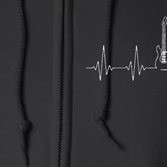 Guitar heartbeat music instrument for guitarist Full Zip Hoodie