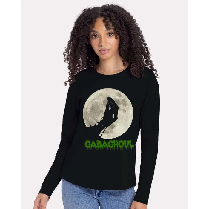 Gabaghoul Hand Moon Funny Halloween Womens Cotton Relaxed Long Sleeve T-Shirt