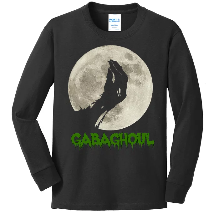 Gabaghoul Hand Moon Funny Halloween Kids Long Sleeve Shirt