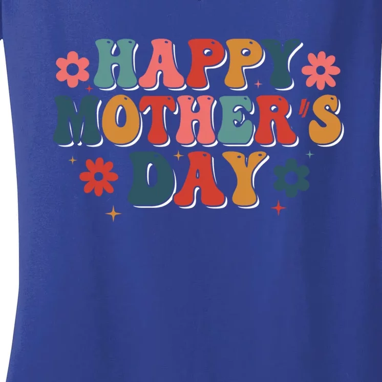 Groovy Happy MotherS Day Gift Women's V-Neck T-Shirt