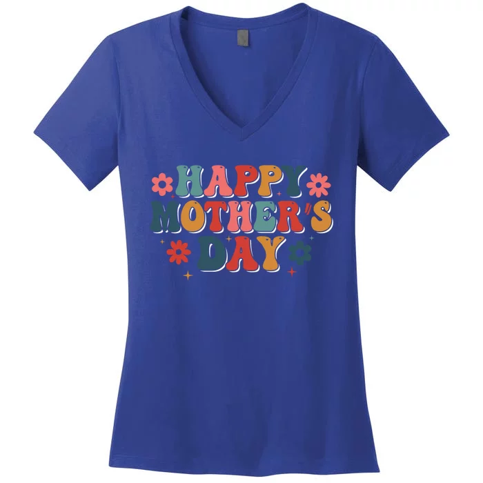 Groovy Happy MotherS Day Gift Women's V-Neck T-Shirt