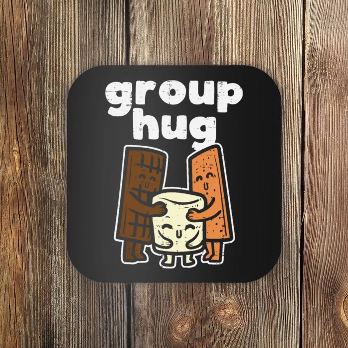 Group Hug Marshmallow Smore Funny Camping Pun Camper Family Coaster