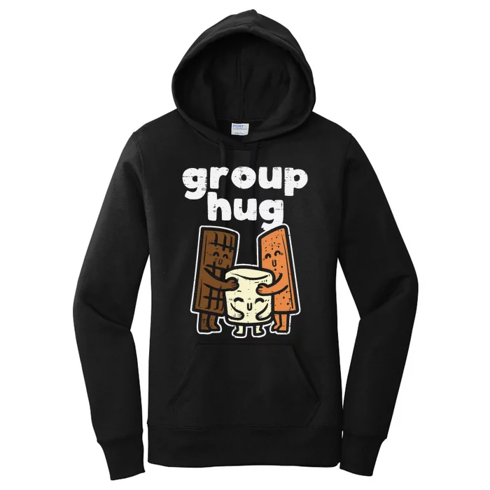 Group Hug Marshmallow Smore Funny Camping Pun Camper Family Women's Pullover Hoodie