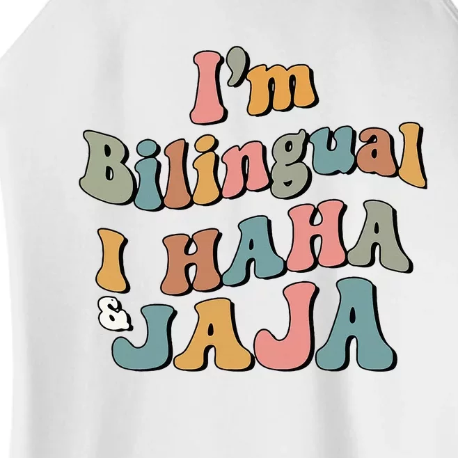 Groovy Hispanic Month Teacher I’m Bilingual I Haha and Jaja Women’s Perfect Tri Rocker Tank