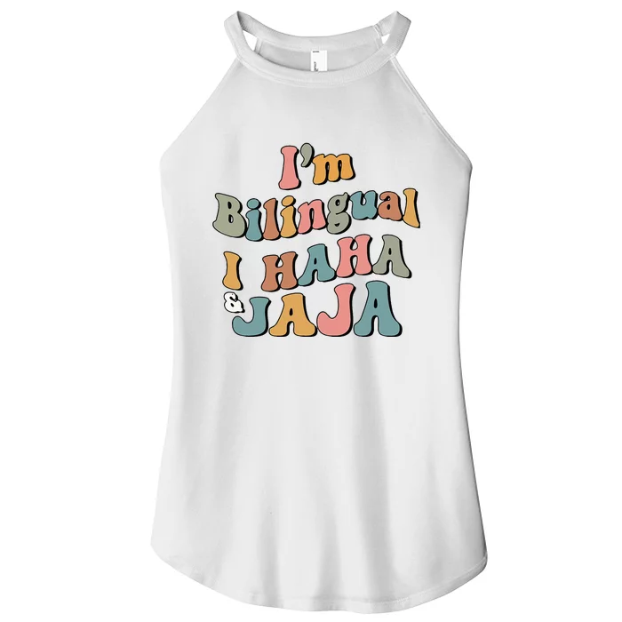 Groovy Hispanic Month Teacher I’m Bilingual I Haha and Jaja Women’s Perfect Tri Rocker Tank