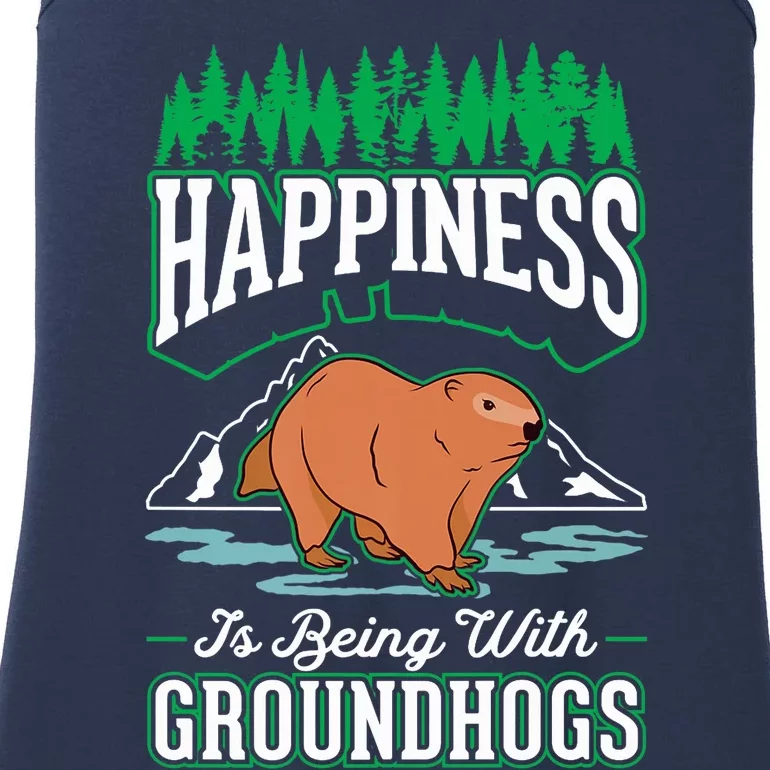 Groundhog Happiness Marmot Woodchuck Premium Ladies Essential Tank