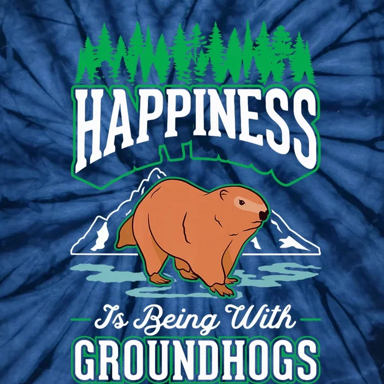 Groundhog Happiness Marmot Woodchuck Premium Tie-Dye T-Shirt