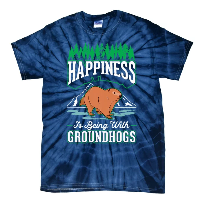 Groundhog Happiness Marmot Woodchuck Premium Tie-Dye T-Shirt