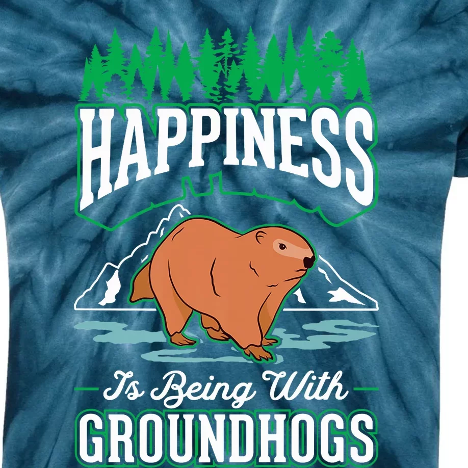 Groundhog Happiness Marmot Woodchuck Premium Kids Tie-Dye T-Shirt