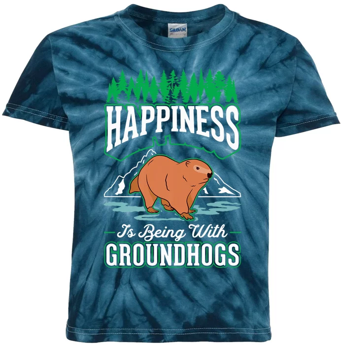 Groundhog Happiness Marmot Woodchuck Premium Kids Tie-Dye T-Shirt