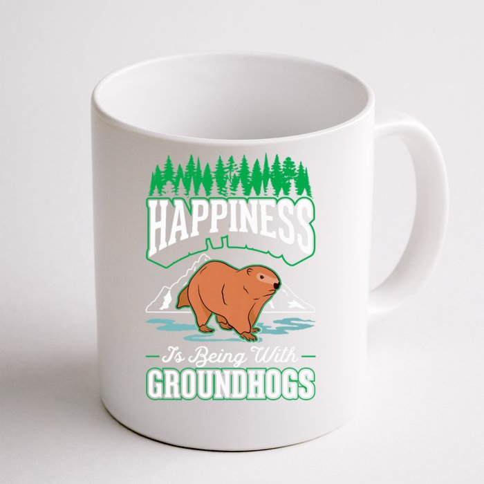 Groundhog Happiness Marmot Woodchuck Premium Front & Back Coffee Mug