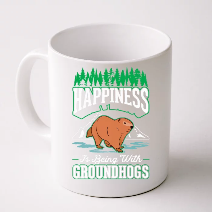 Groundhog Happiness Marmot Woodchuck Premium Front & Back Coffee Mug