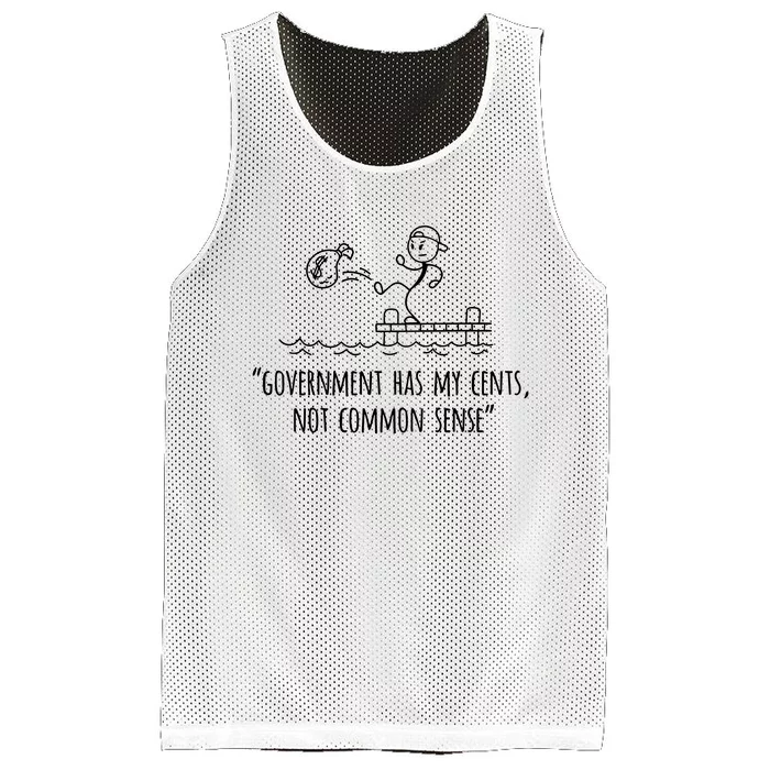 Government Has My Cents Not Common Sense Mesh Reversible Basketball Jersey Tank