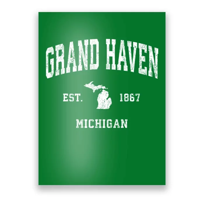 Grand Haven Michigan Mi Vintage Athletic Sports Poster