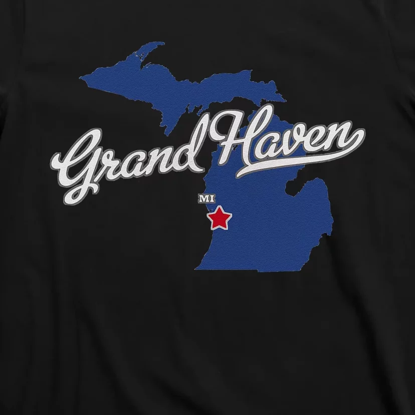 Grand Haven Michigan MI Map T-Shirt