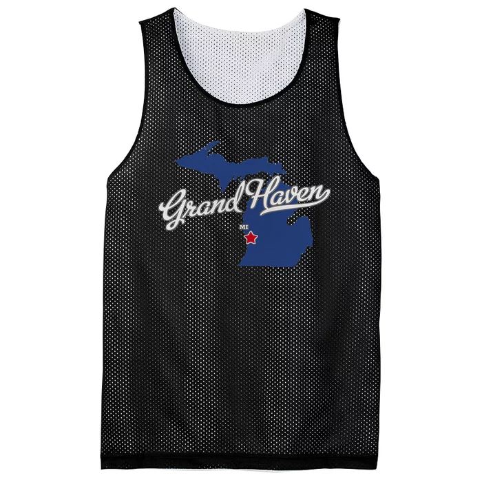 Grand Haven Michigan MI Map Mesh Reversible Basketball Jersey Tank