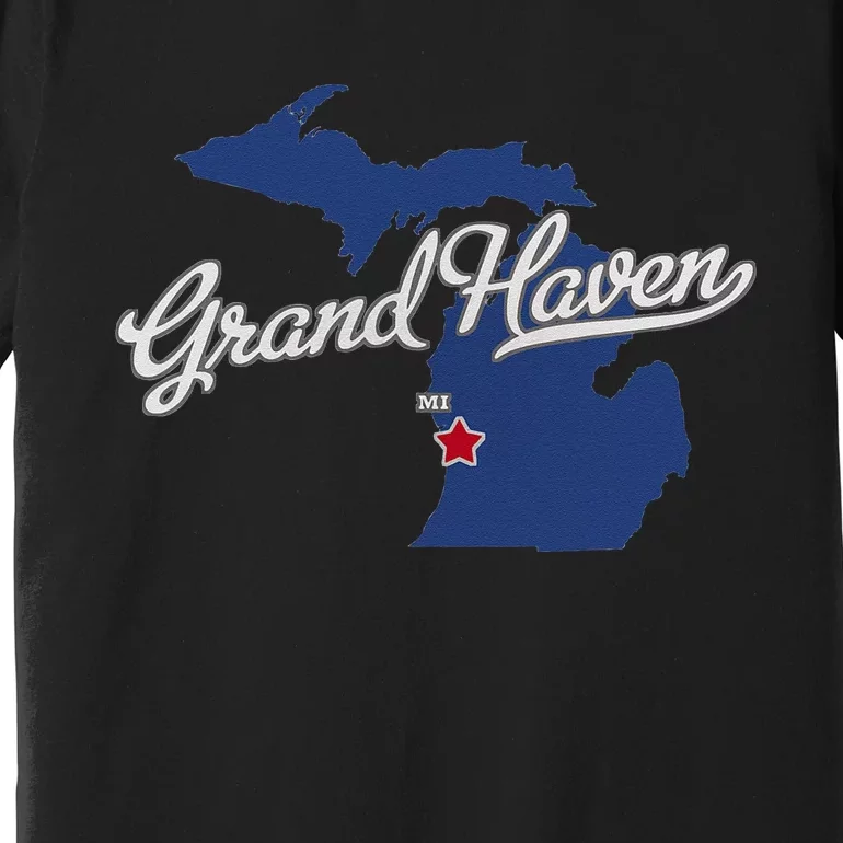 Grand Haven Michigan MI Map Premium T-Shirt