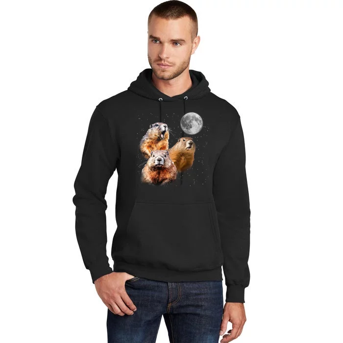 Groundhog Head Moon Funny Groundhog Day Tall Hoodie