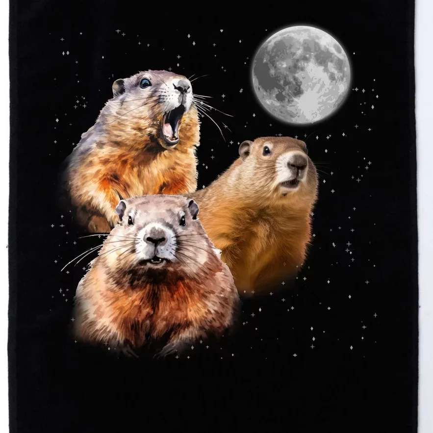 Groundhog Head Moon Funny Groundhog Day Platinum Collection Golf Towel