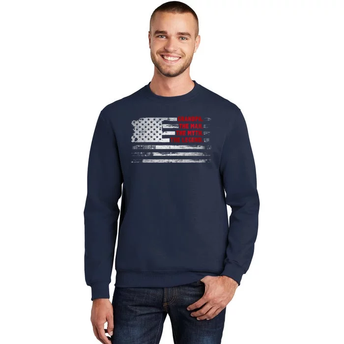 Grandpa He Man Myth Legend American USA Flag Father S Day Sweatshirt