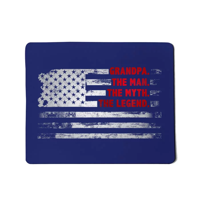 Grandpa He Man Myth Legend American USA Flag Father S Day Mousepad