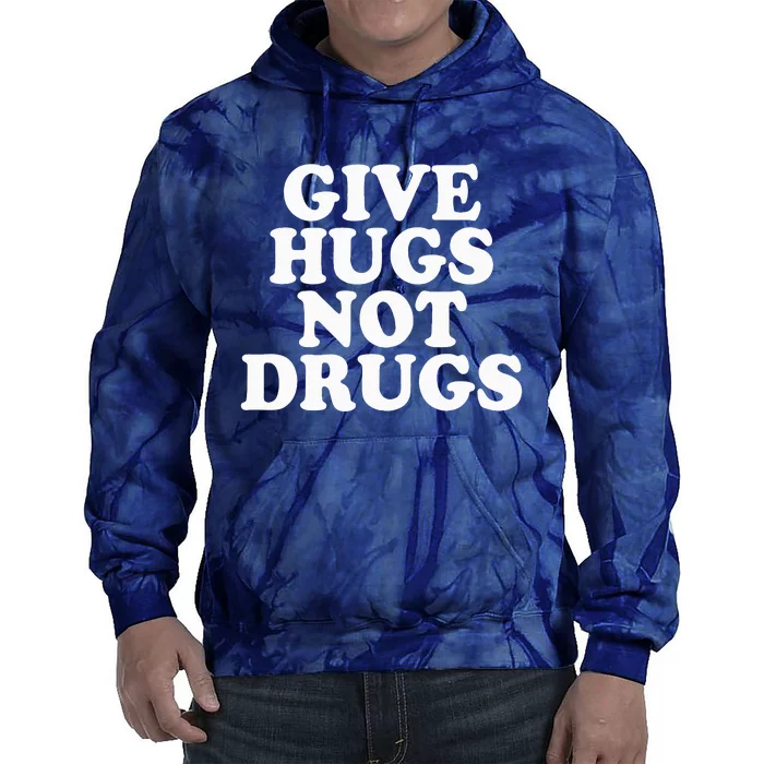 Give Hugs Not Drugs Slogan Awareness Red Ribbon Week Tie Dye Hoodie