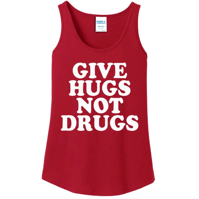 Give Hugs Not Drugs Slogan Awareness Red Ribbon Week Ladies Essential Tank