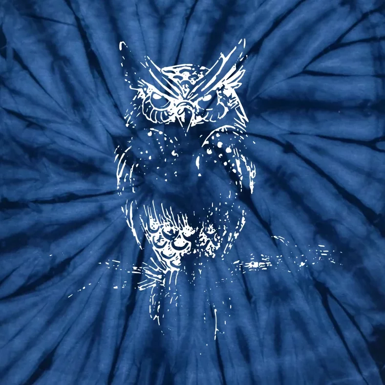 Great Horned Owl Distressed Design Tie-Dye T-Shirt