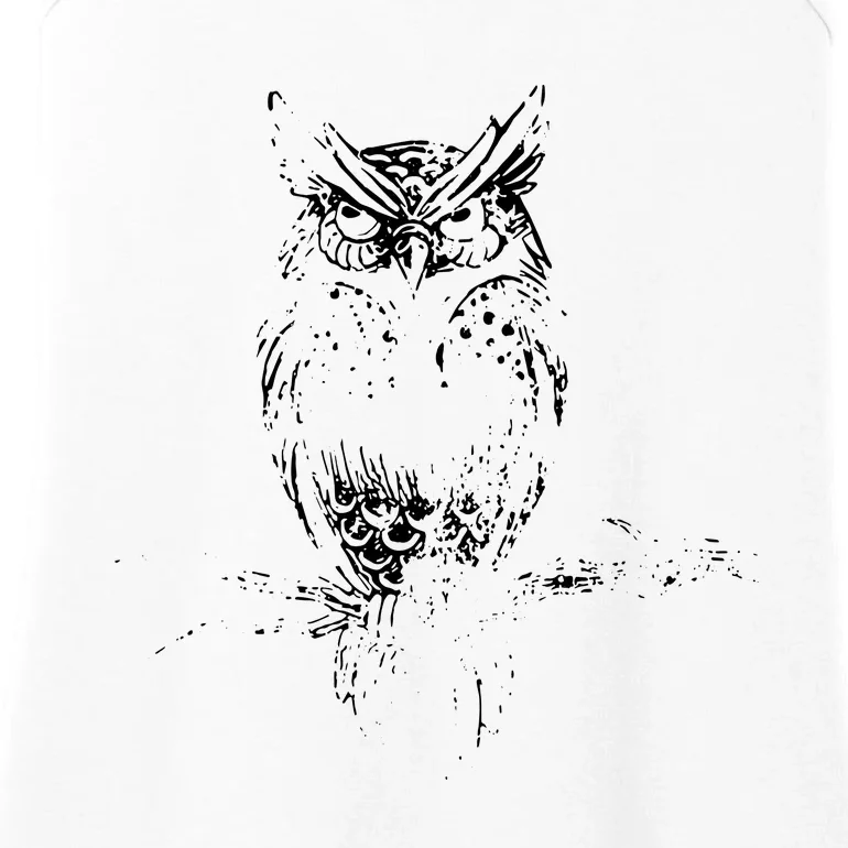 Great Horned Owl Distressed Design Ladies Essential Tank