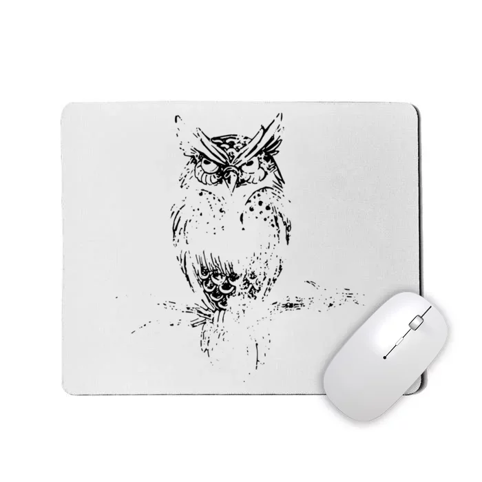 Great Horned Owl Distressed Design Mousepad