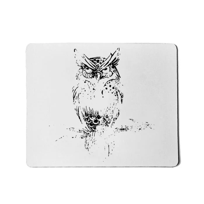 Great Horned Owl Distressed Design Mousepad