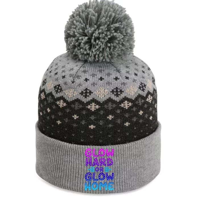 Glow Hard Or Glow Home Party The Baniff Cuffed Pom Beanie